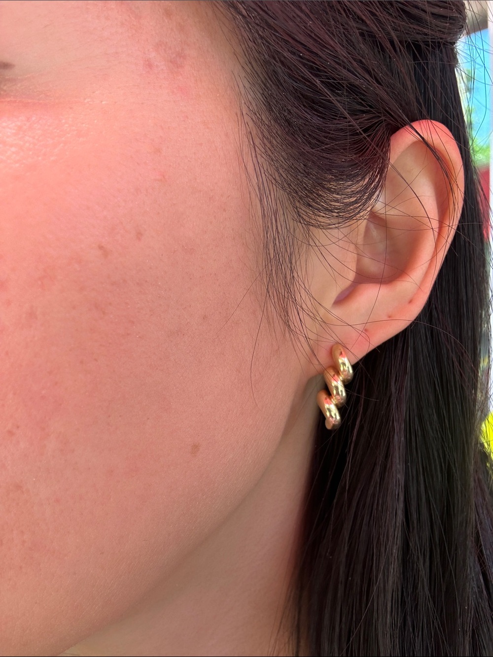 14k Gold Vintage Classic San Marco Macaroni Earrings - Picture 7 of 8